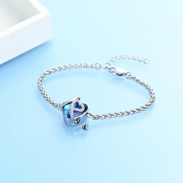 starlight urns crystal heart urn bracelet for ashes – memorial cremation jewelry keepsake for women