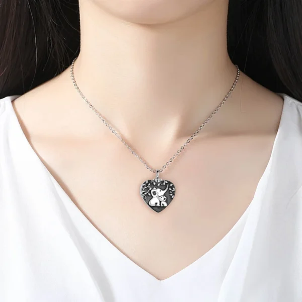 starlight urns elephant heart urn necklace for ashes – stainless steel cremation jewelry memorial keepsake pendant