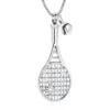 starlight urns tennis racket urn necklace with blue crystal – memorial jewelry for ashes