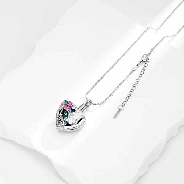 starlight urns butterfly heart rose cremation jewelry necklace