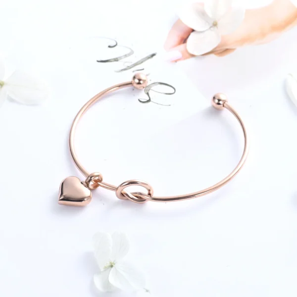 starlight urns heart knot stainless steel urn bracelet for women – memorial cremation jewelry