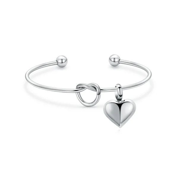 starlight urns heart knot stainless steel urn bracelet for women – memorial cremation jewelry
