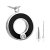 starlight urns black circle urn necklace with cz crystal – stainless steel cremation jewelry memorial pendant for ashes