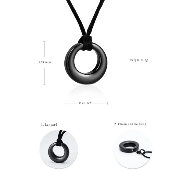 starlight urns circle stainless steel urn necklace for ashes – cremation jewelry memorial keepsake pendant