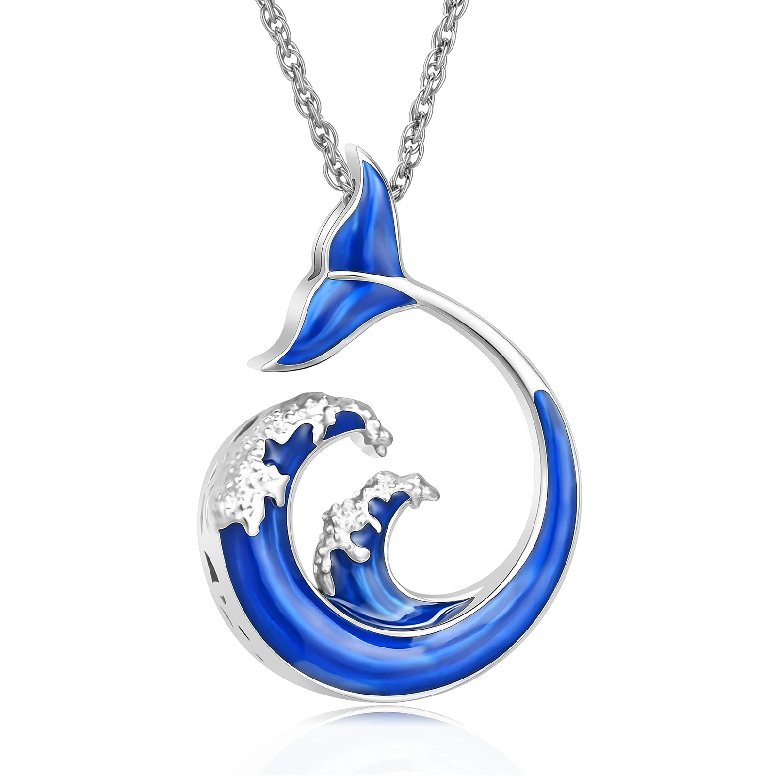 Starlight Urns Ocean Wave Urn Necklace for Ashes – Memorial Jewelry Keepsake Pendant