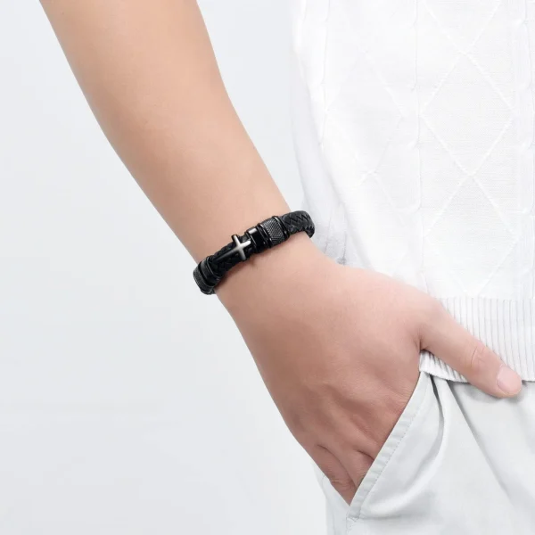 starlight urns genuine leather men’s urn bracelet – memorial cremation ashes memorial jewelry