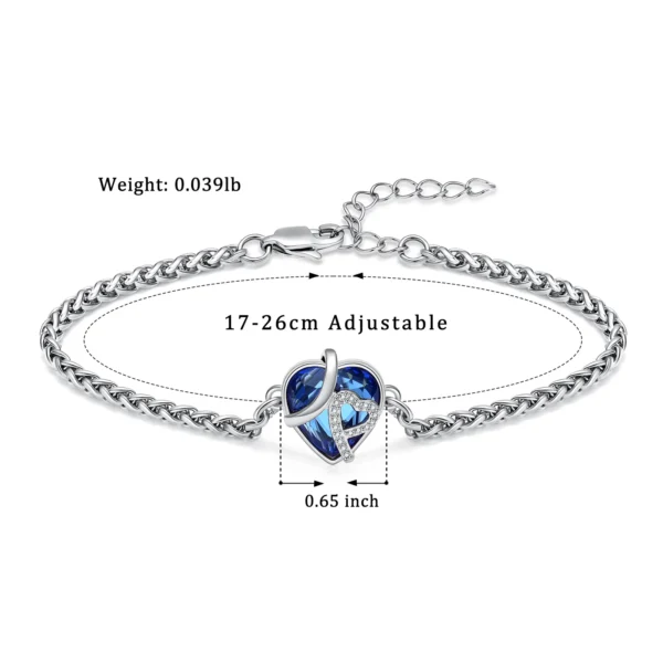 starlight urns crystal heart urn bracelet for ashes – memorial cremation jewelry keepsake for women