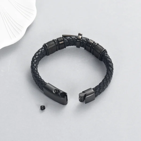 starlight urns genuine leather men’s urn bracelet – memorial cremation ashes memorial jewelry