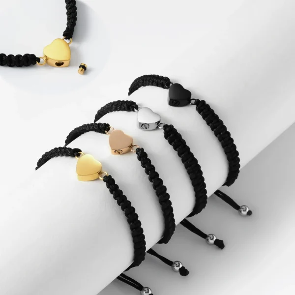 starlight urns heart adjustable rope urn bracelet cremation jewelry for women