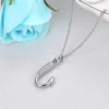starlight urns fish hook urn necklace for ashes – stainless steel cremation jewelry memorial keepsake pendant