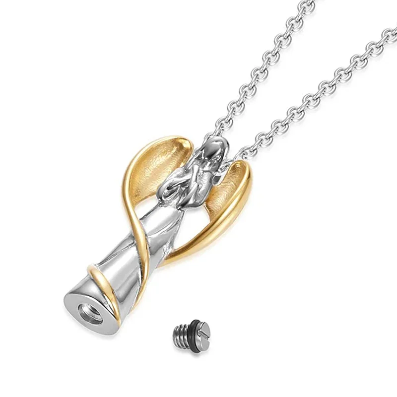 starlight urns angel with black wings cremation jewelry pendant