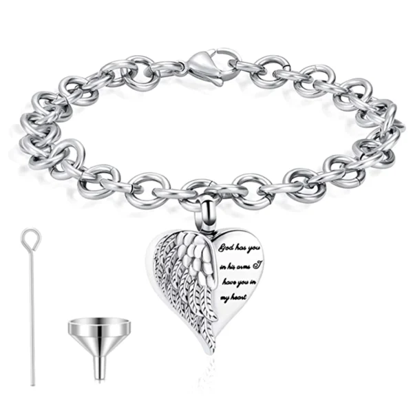 starlight urns heart adjustable urn bracelet – memorial cremation jewelry for women