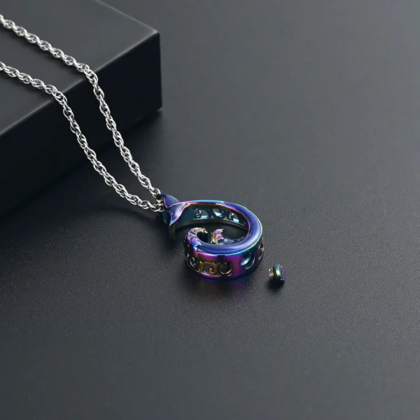 starlight urns ocean wave urn necklace for ashes – memorial jewelry keepsake pendant