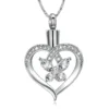 starlight urns heart shaped urn necklace with crystal butterfly – memorial cremation jewelry for ashes