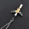 starlight urns cross urn necklace with heart and wings – memorial cremation jewelry for ashes