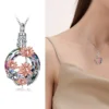 starlight urns circle crystal with lotus flowers urn necklace – memorial jewelry for ashes