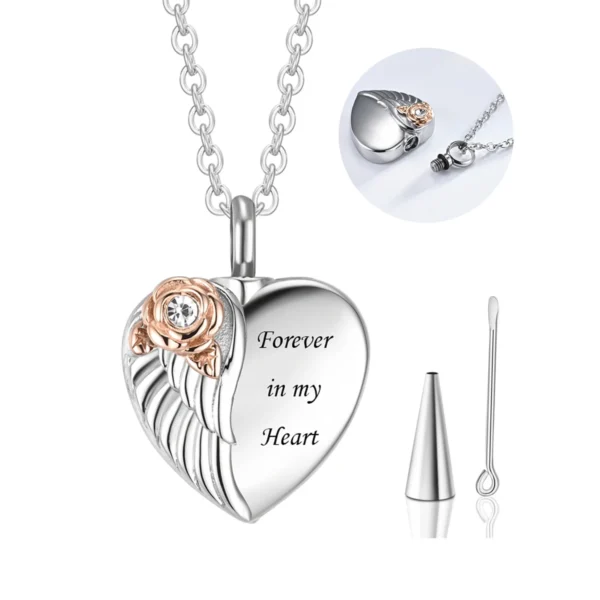 starlight urns rose heart urn necklace for cremation ashes