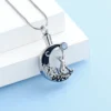 starlight urns moon & cat urn necklace – memorial cremation jewelry for ashes