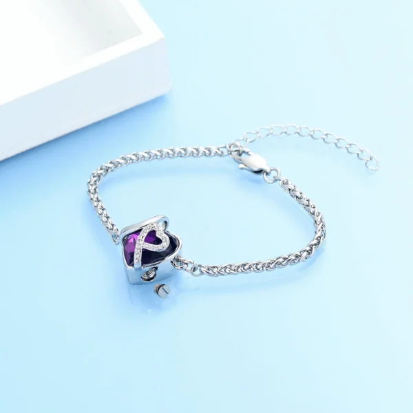 starlight urns crystal heart urn bracelet for ashes – memorial cremation jewelry keepsake for women