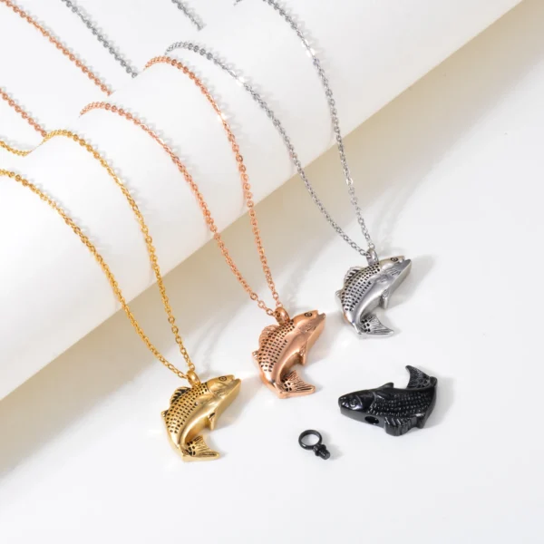 starlight urns fish urn necklace – memorial cremation jewelry for ashes