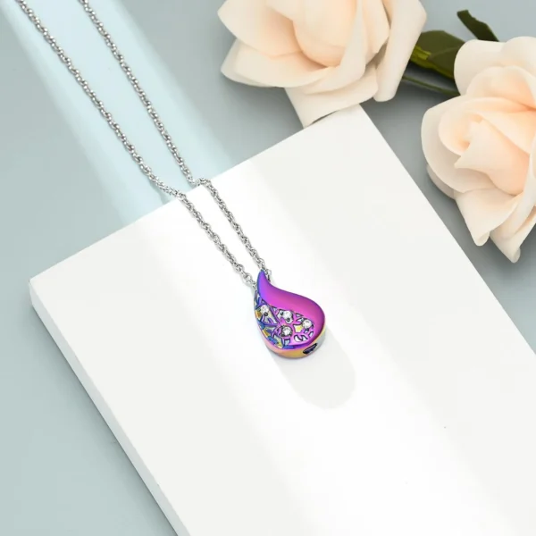 teardrop tree of life starlight urns urn necklace with zirconia – elegant cremation jewelry for ashes