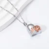 starlight urns heart with rose urn necklace – elegant memorial jewelry for ashes
