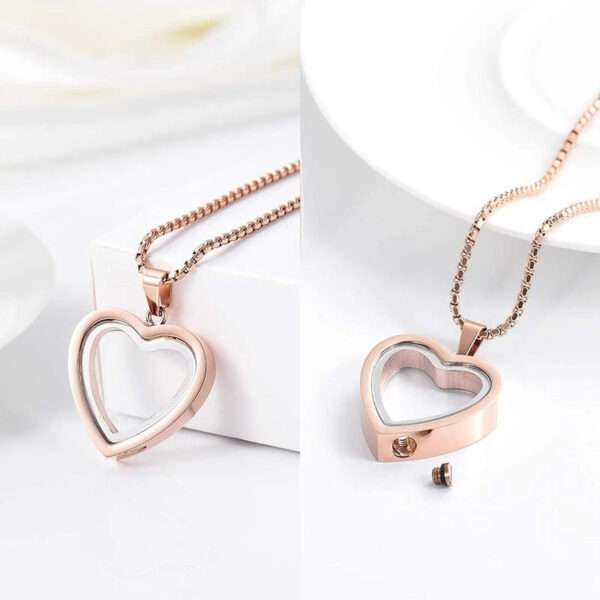 starlight urns glass heart urn necklace – mini memorial cremation jewelry for ashes