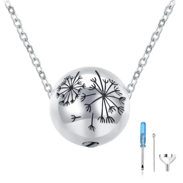 starlight urns dandelion ball urn necklace – memorial keepsake cremation jewelry