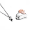 starlight urns heart with rose urn necklace – elegant memorial jewelry for ashes
