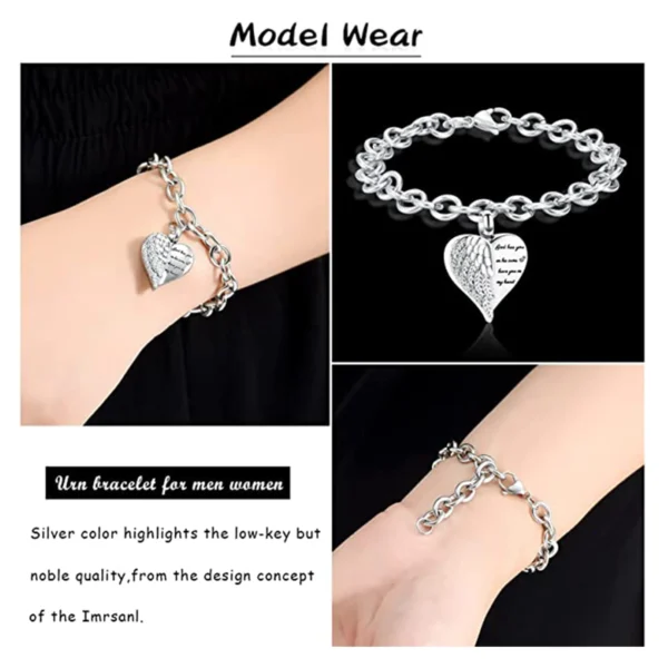 starlight urns heart adjustable urn bracelet – memorial cremation jewelry for women
