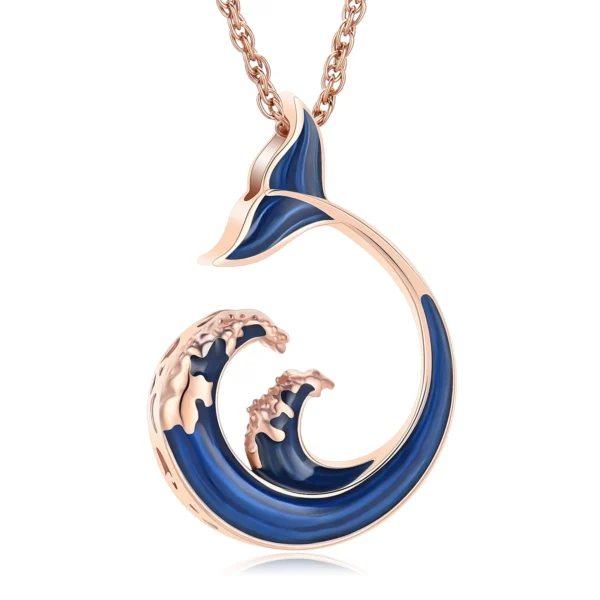 starlight urns ocean wave urn necklace for ashes – memorial jewelry keepsake pendant