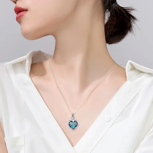 starlight urns stainless steel purple crystal heart cremation jewelry necklace for ashes