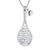 starlight urns tennis racket urn necklace with blue crystal – memorial jewelry for ashes