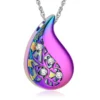 teardrop tree of life starlight urns urn necklace with zirconia – elegant cremation jewelry for ashes