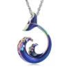 starlight urns ocean wave urn necklace for ashes – memorial jewelry keepsake pendant