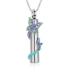 starlight urns cylinder urn necklace with butterflies and cz crystals – stainless steel cremation jewelry memorial pendant for ashes