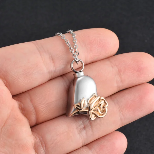 starlight urns heart with rose urn necklace – elegant memorial jewelry for ashes