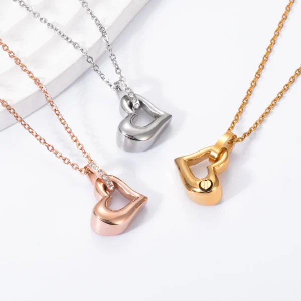 starlight urns mini steel heart urn necklace – memorial jewelry for ashes