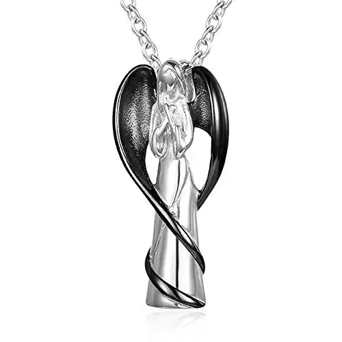 Starlight Urns Angel With Black Wings Cremation Jewelry Pendant