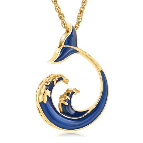 starlight urns ocean wave urn necklace for ashes – memorial jewelry keepsake pendant
