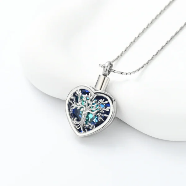 starlight urns stainless steel purple crystal heart cremation jewelry necklace for ashes