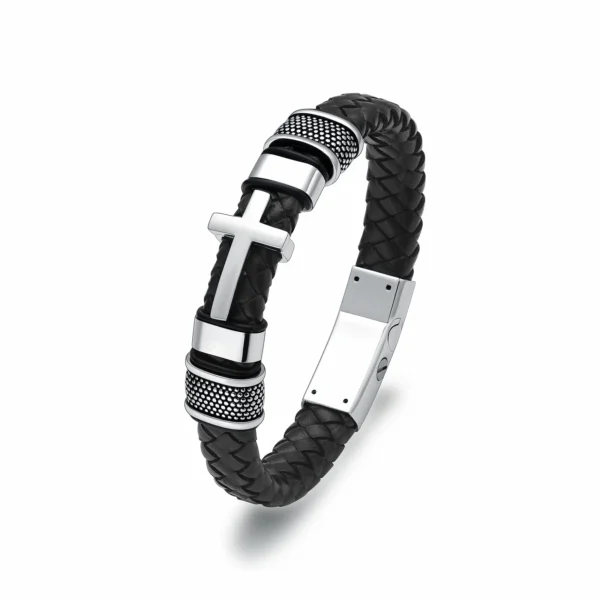 starlight urns genuine leather men’s urn bracelet – memorial cremation ashes memorial jewelry