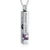starlight urns birthstone cuboid ashes necklace – “forever loved” cremation jewelry
