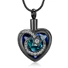 starlight urns cremation jewelry featuring heart with moon and star