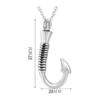 starlight urns fish hook urn necklace for ashes – stainless steel cremation jewelry memorial keepsake pendant