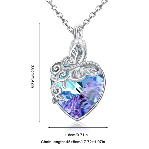 starlight urns butterfly crystal urn necklace – memorial cremation jewelry for ashes
