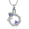 starlight urns circle of rose urn necklace for ashes – stainless steel cremation jewelry memorial keepsake pendant