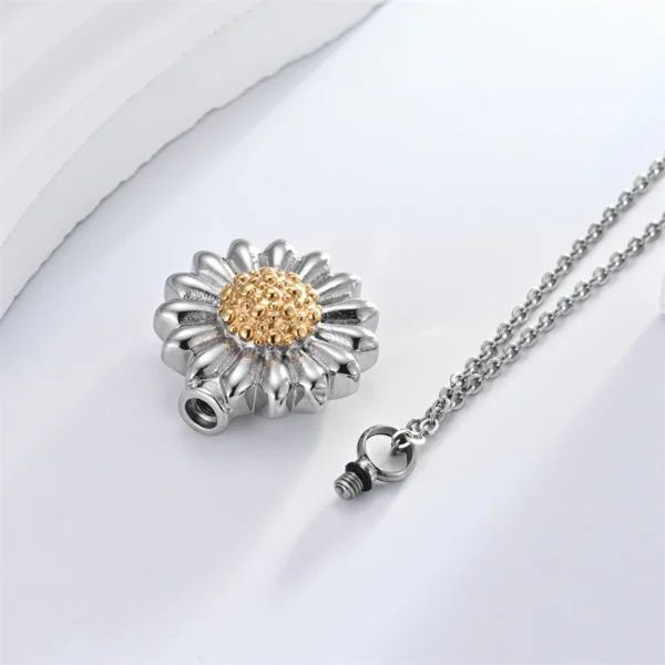 starlight urns sunflower urn necklace – memorial keepsake jewelry for ashes