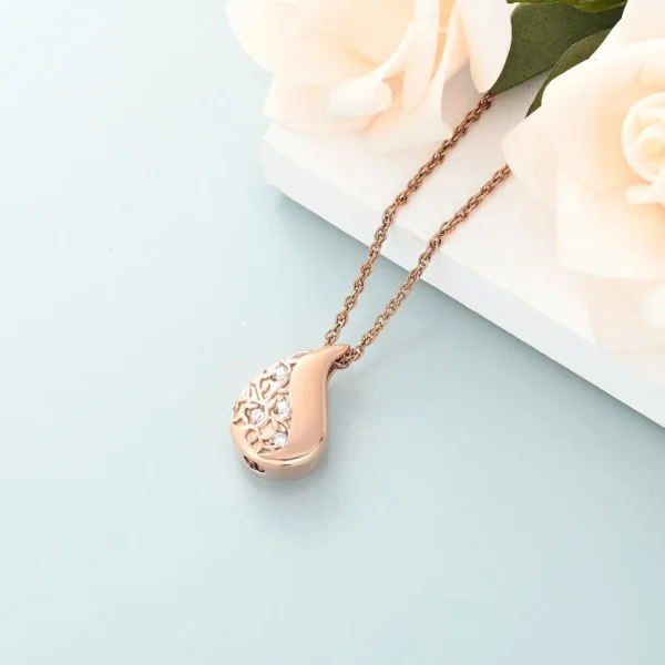 teardrop tree of life starlight urns urn necklace with zirconia – elegant cremation jewelry for ashes