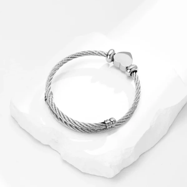 starlight urns adjustable stainless steel heart urn bracelet for women – memorial ashes keepsake jewelry